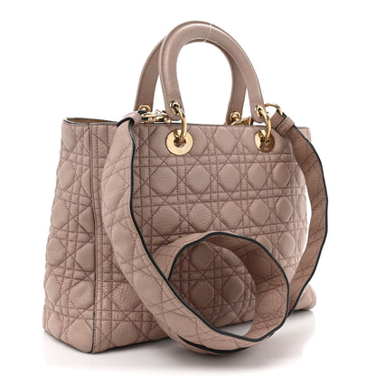 Christian Dior Grained Calfskin Cannage Large Lady Dior Light Pink 3 of 12