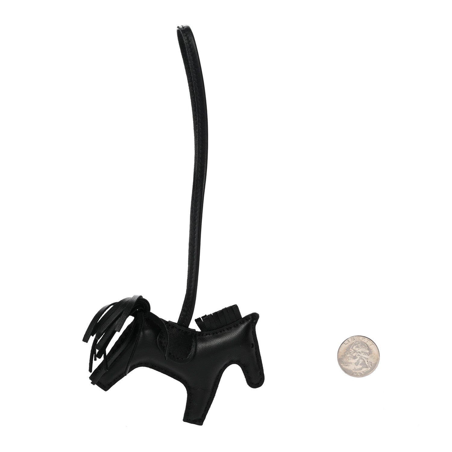 Hermes Milo Lambskin Grigri Rodeo Horse Bag Charm PM So Black 2 of 4