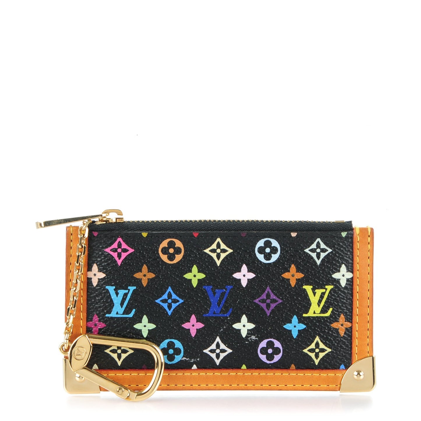Monogram Multicolor Key Pouch Black