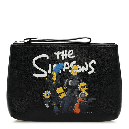 Balenciaga X THE SIMPSONS Calfskin Logo Zip Pouch Black 1 of 6