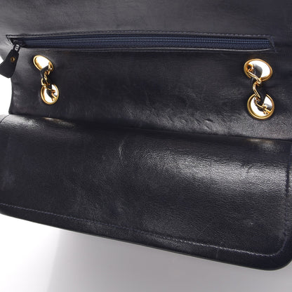 Chanel Lambskin Quilted Medium Double Flap Navy 11 of 12