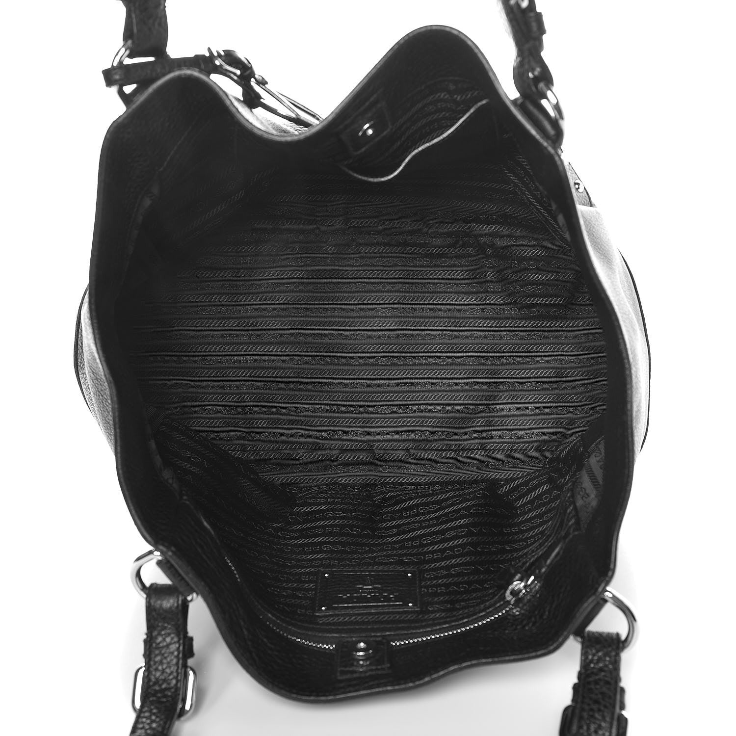 Prada Vitello Daino Tote Nero Black 5 of 9