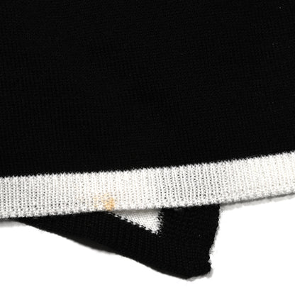 Chanel Wool CC Scarf Black White 4 of 5