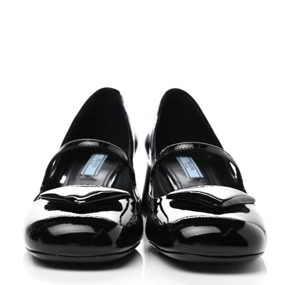 Prada Patent Logo Mary Jane 45mm Pumps 38 Black 2 of 7