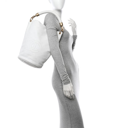 Chanel Calfskin CC Bucket Hobo White 2 of 11