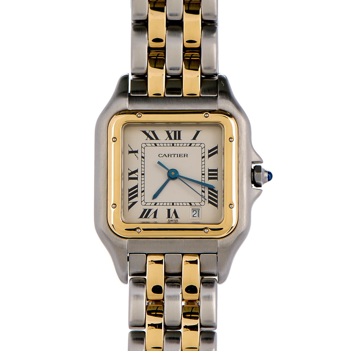 Stainless Steel 18K Yellow Gold 27mm Panthere Quartz Watch