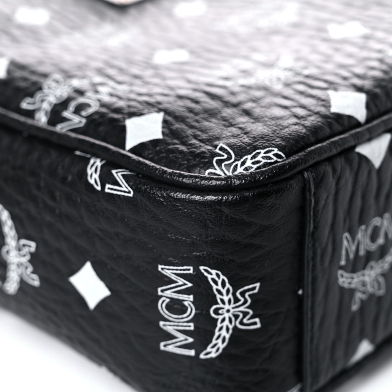 MCM Visetos Camera Crossbody Bag Black Cognac 8 of 17