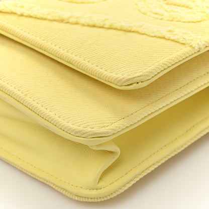 Chanel Denim Quilted Coco Wallet On Chain WOC Yellow 14 of 15