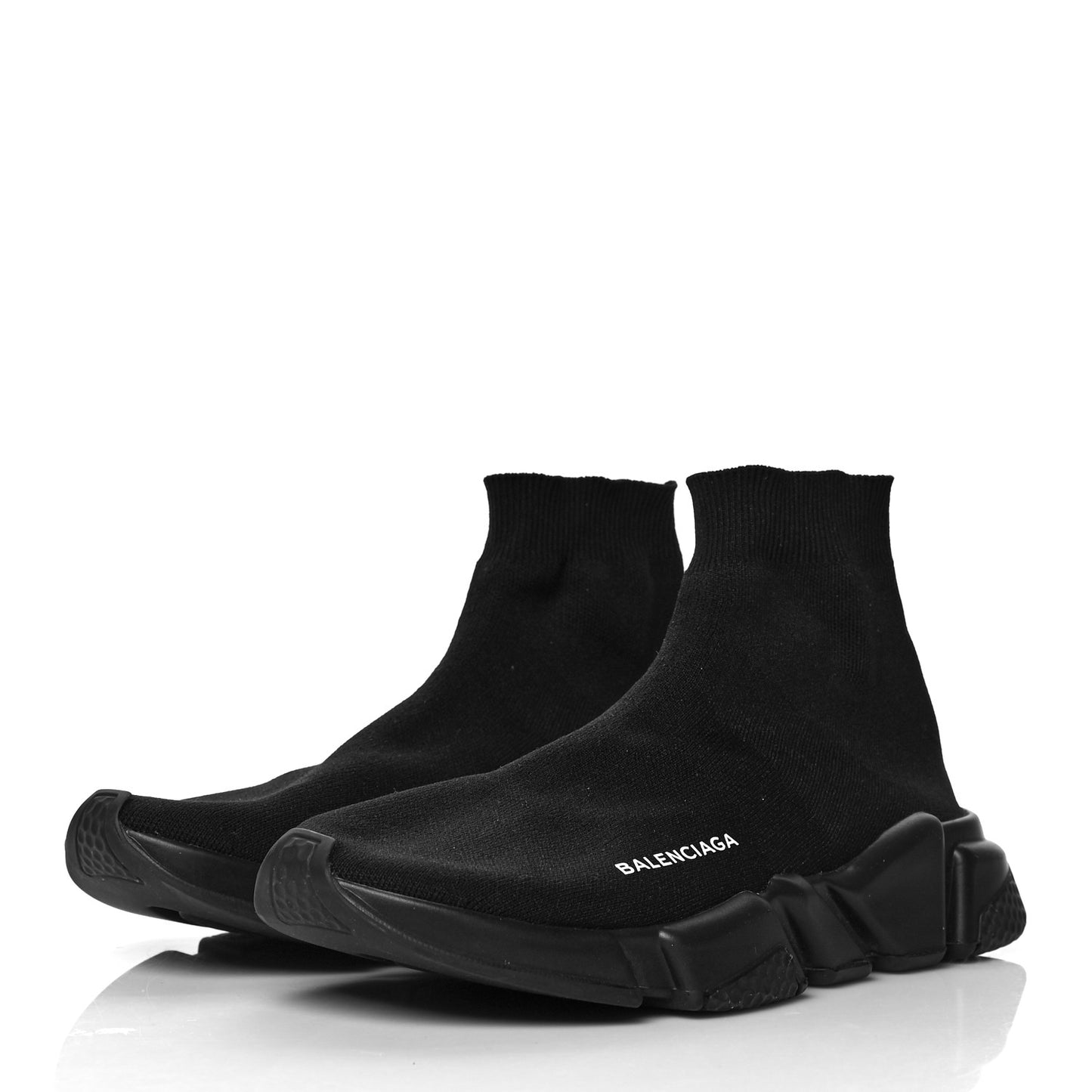 Laminated Knit Womens Speed Sneakers 41 Black