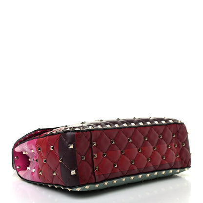 Valentino Garavani Lambskin Stripe Intarsia Medium Rockstud Spike Shoulder Bag Multicolor 4 of 8