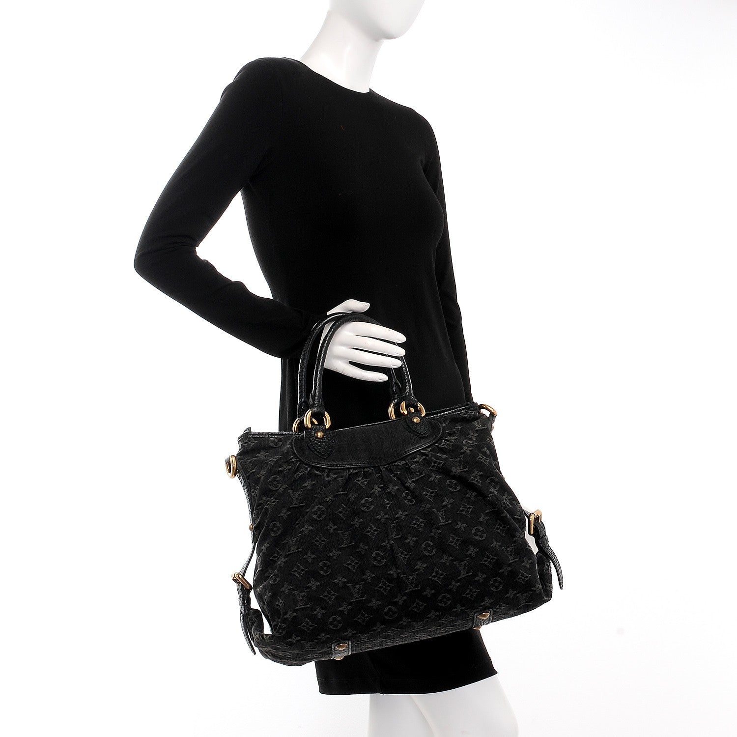 Louis Vuitton Denim Neo Cabby GM Black 3 of 8