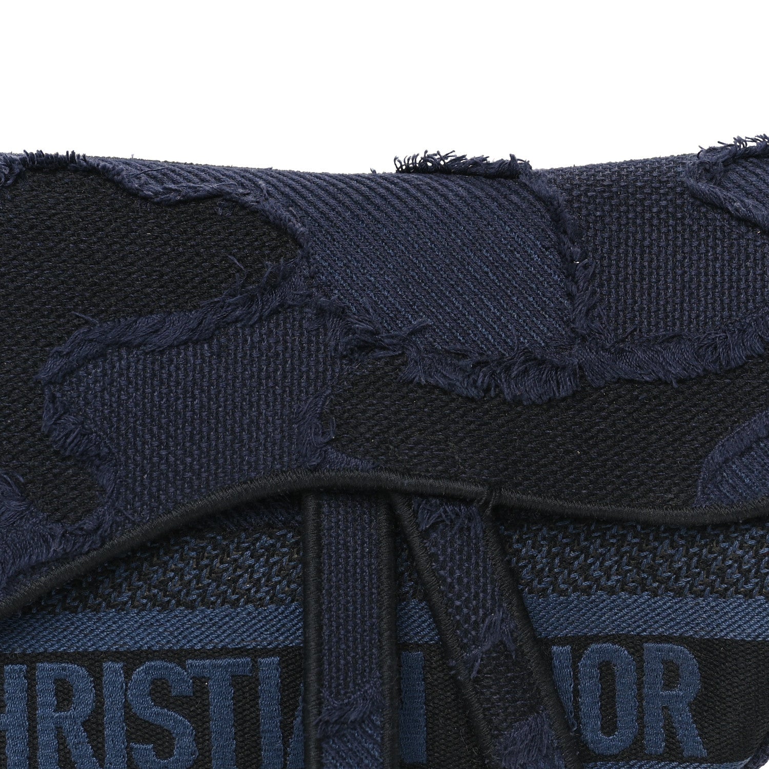 Christian Dior Canvas Embroidered Camouflage Saddle Bag Blue 6 of 8