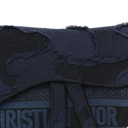 Christian Dior Canvas Embroidered Camouflage Saddle Bag Blue 6 of 8