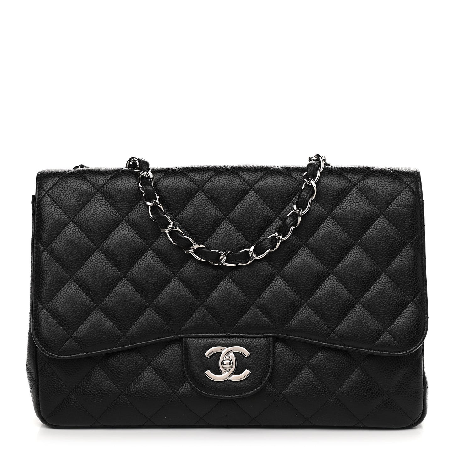 Caviar Quilted Jumbo Single Flap Black