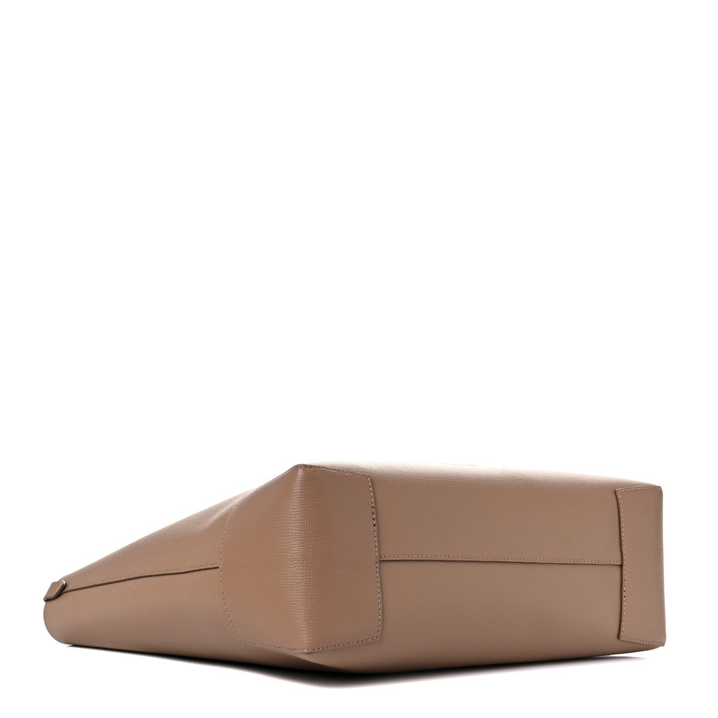 Calfskin TB Motif Embossed Medium Tote Camel