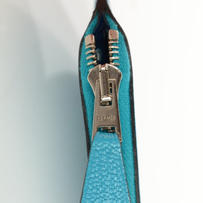 Hermes Chevre Mysore Evelyne Coin Purse Turquoise Bleu Saphir 8 of 11