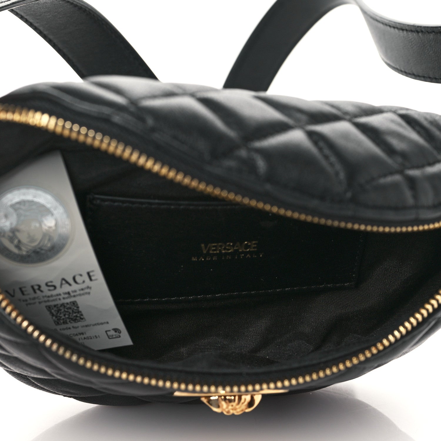 Versace Nappa Quilted Medusa Belt Bag Black 5 of 10