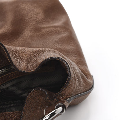 Prada Metallic Vitello Daino Hobo Brown 8 of 13