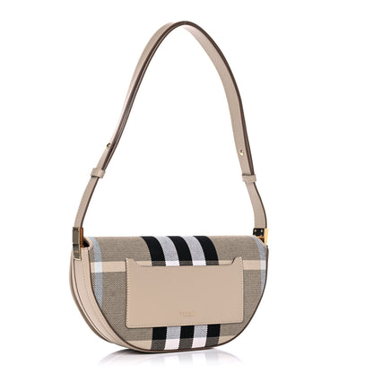 Burberry Canvas Calfskin Check Small Olympia Beige 3 of 13
