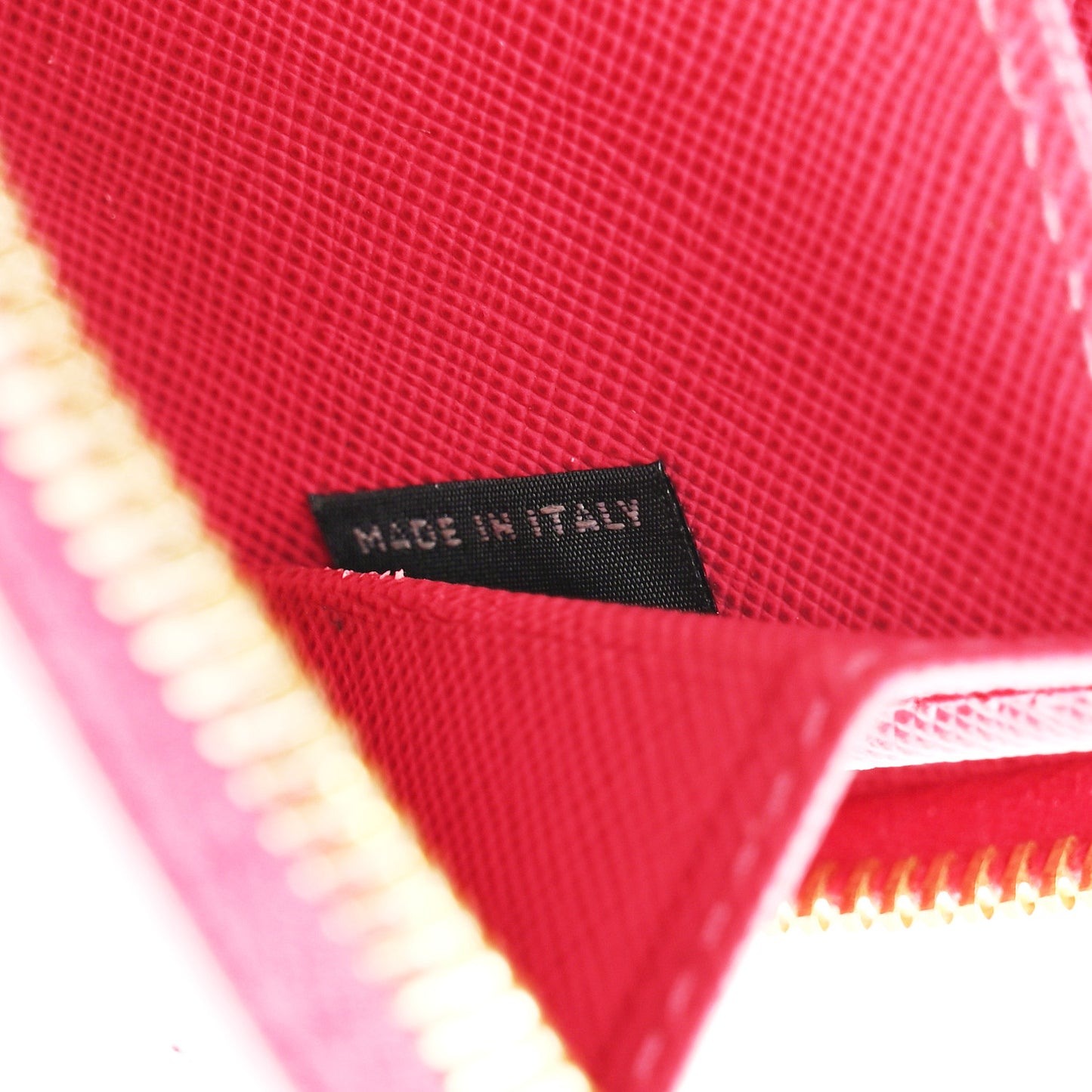 Saffiano Metal Zip Coin Purse Fuoco