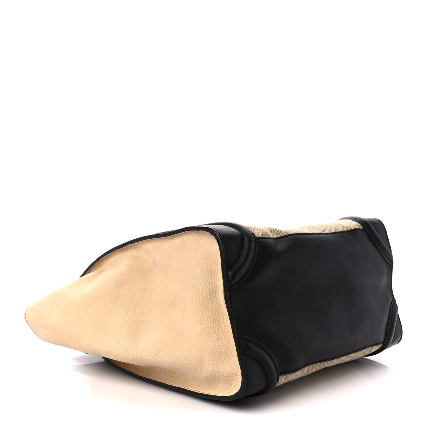 Natural Canvas Calfskin Mini Luggage Beige Black Khaki