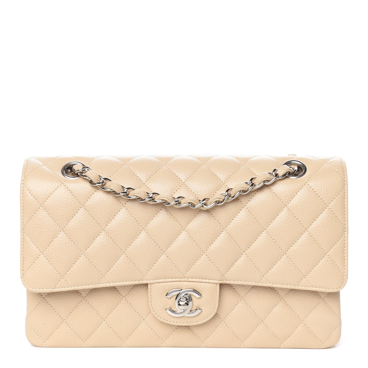Chanel Caviar Quilted Medium Double Flap Beige Clair 1 of 11