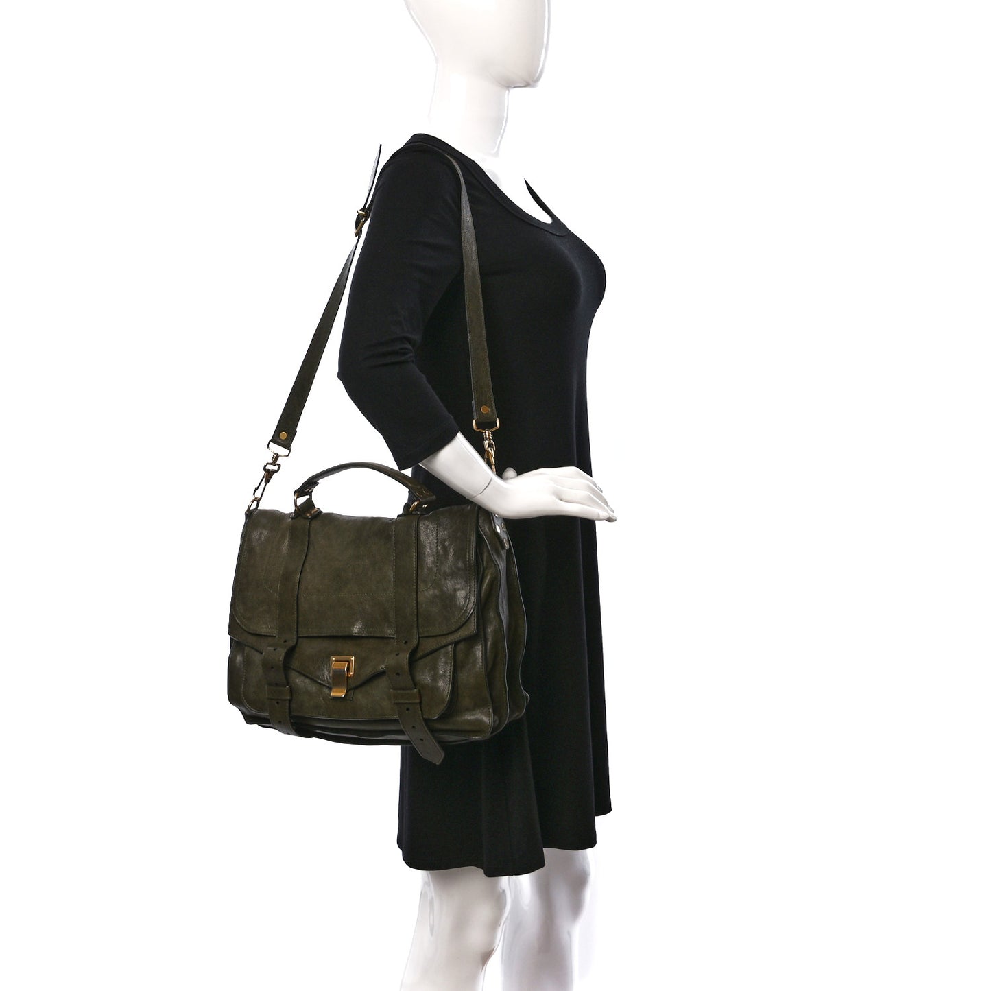 Lambskin Medium PS1 Satchel Military