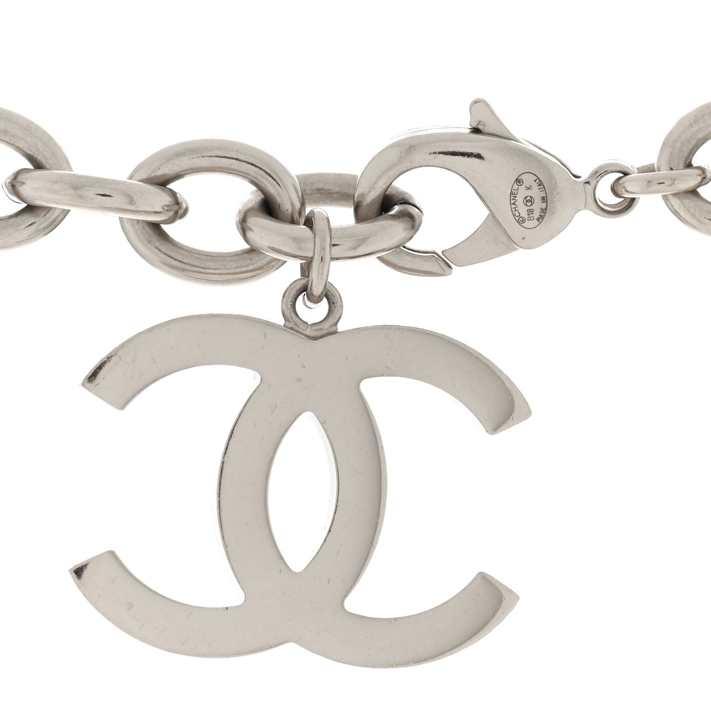 Crystal Logo Necklace Black Silver