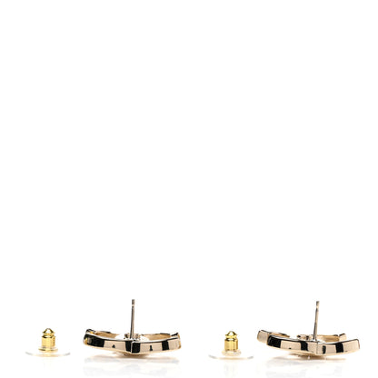 Chanel Crystal CC Large Stud Earrings Gold 3 of 5