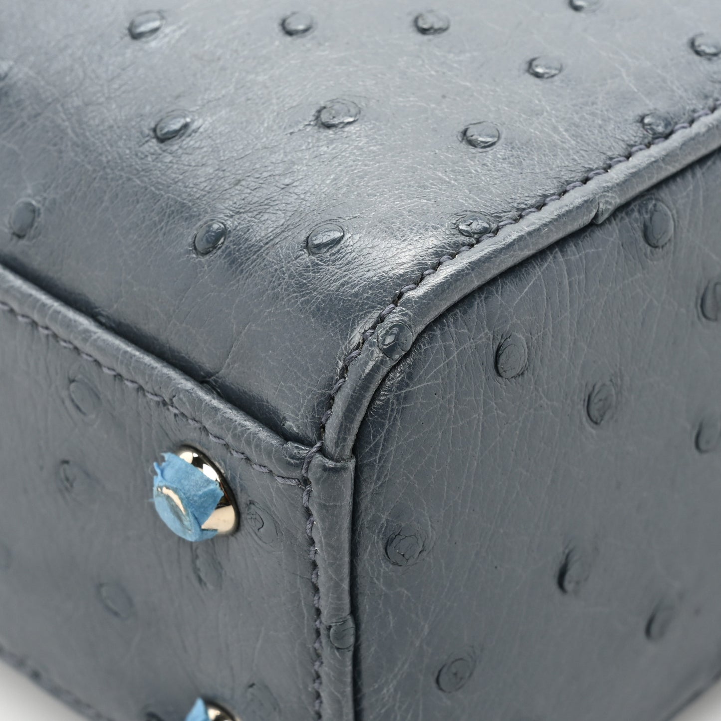 Ostrich Mini Lady Dior Dark Grey