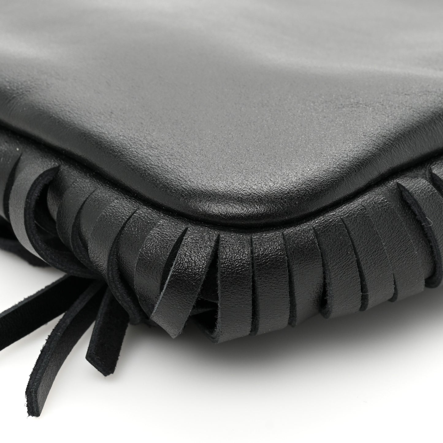 Calfskin Monogram Fringe Pouch Black