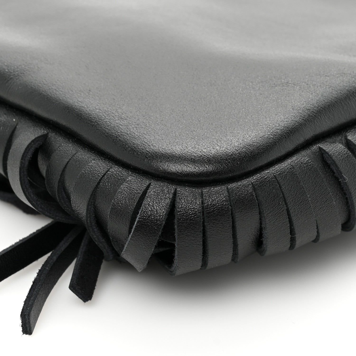 Saint Laurent Calfskin Monogram Fringe Pouch Black 9 of 9