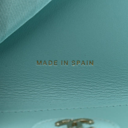 Chanel Caviar Quilted Compact Flap Wallet Light Blue 7 of 11