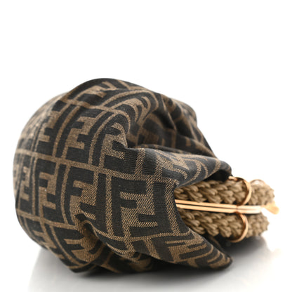 Fendi Fabric Jacquard FF Braided Shell Clutch Tobacco 18 of 18