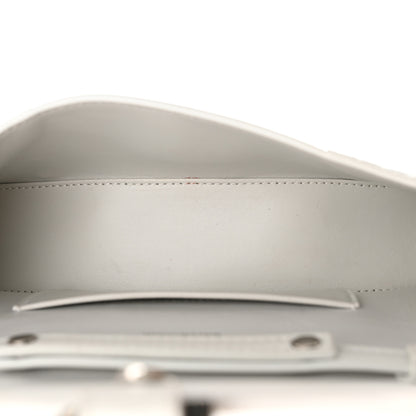 Balenciaga Shiny Calfskin Crocodile Embossed Small Hourglass Evening Chain Bag White 5 of 12