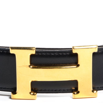 Hermes Box Courchevel Reversible Polished Constance 32mm H Belt Noir Gold 65 3 of 5