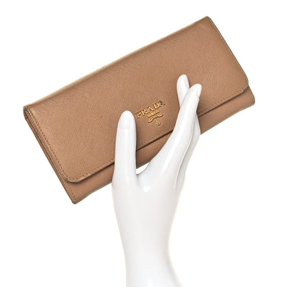 Prada Saffiano Metal Continental Flap Wallet Cammeo 2 of 14