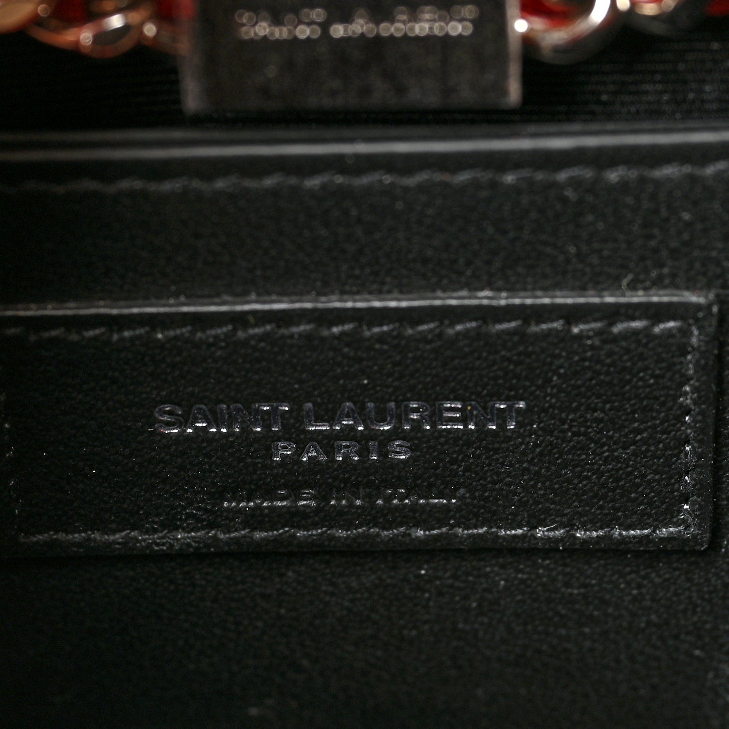 Calfskin Crocodile Embossed Medium Classic Monogram Kate Tassel Satchel Red