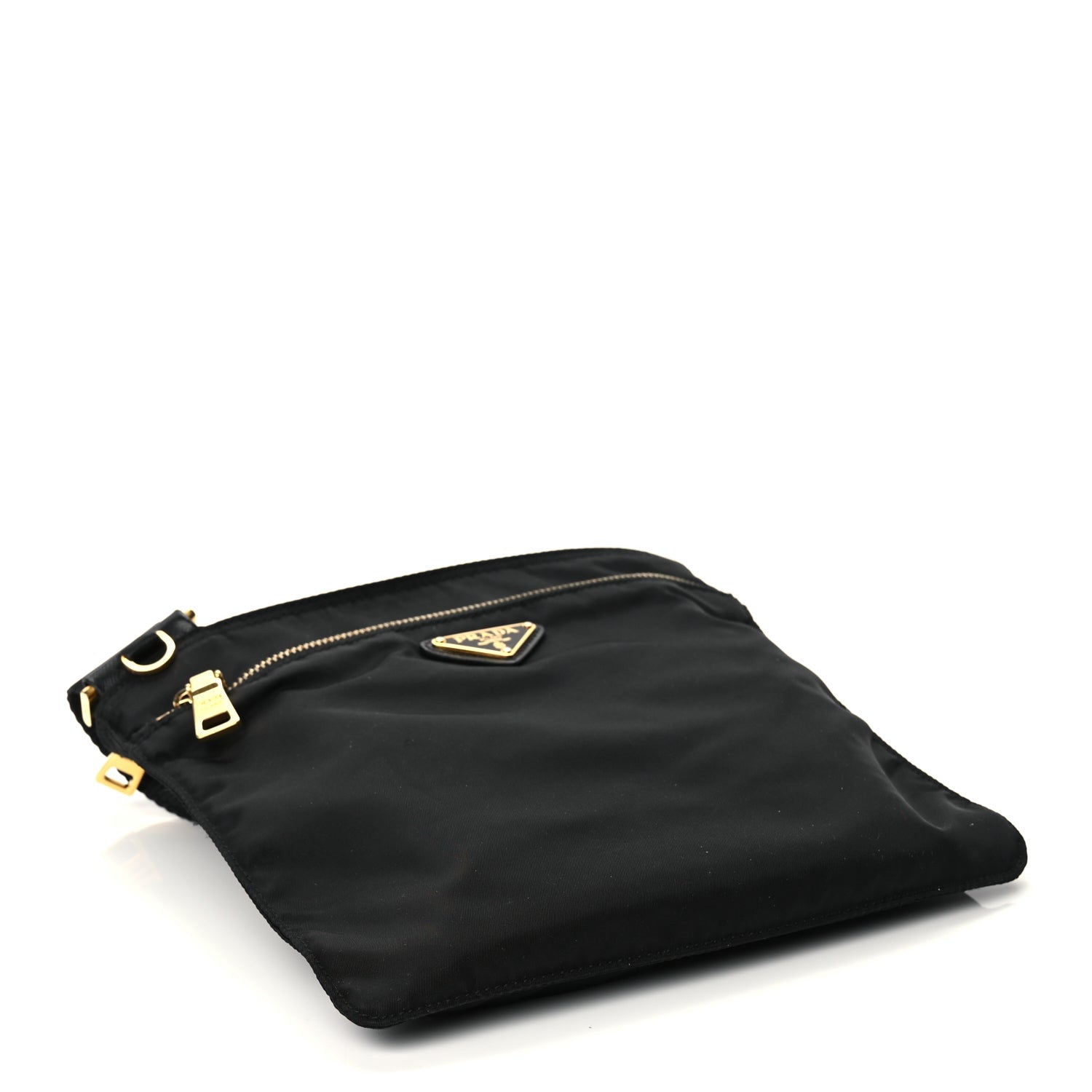 Prada Nylon Vela Flat Messenger Bag Black 3 of 11