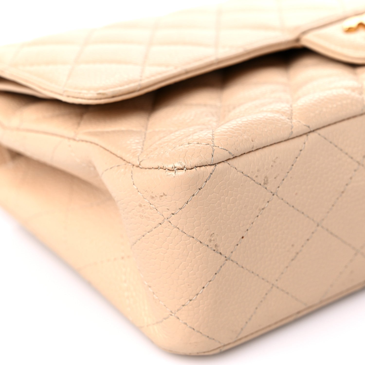 Chanel Caviar Quilted Medium Double Flap Beige 8 of 22