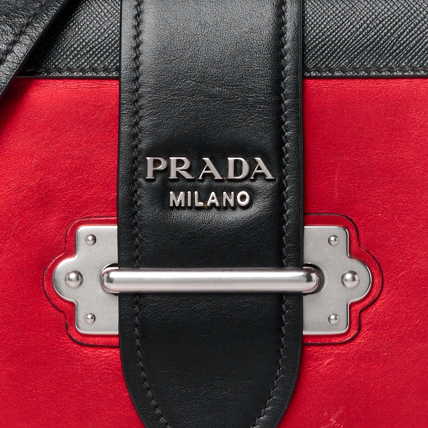 Prada City Calf Saffiano Cahier Bag Rosso Mordore Black 9 of 11