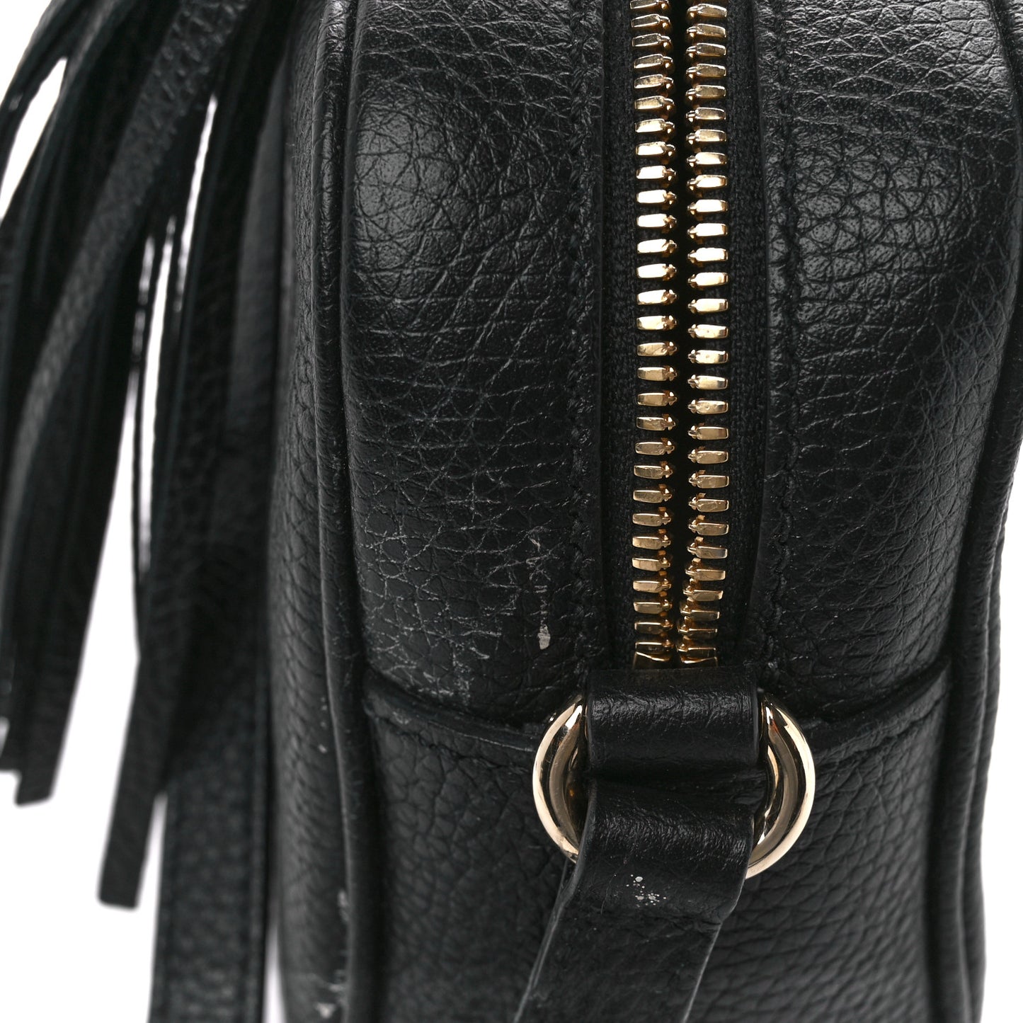 Pebbled Calfskin Small Soho Disco Bag Black