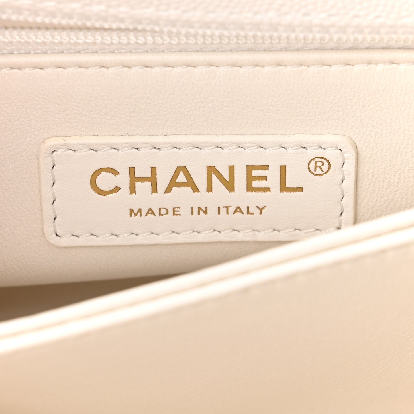 Caviar Quilted Mini Coco Handle Flap White