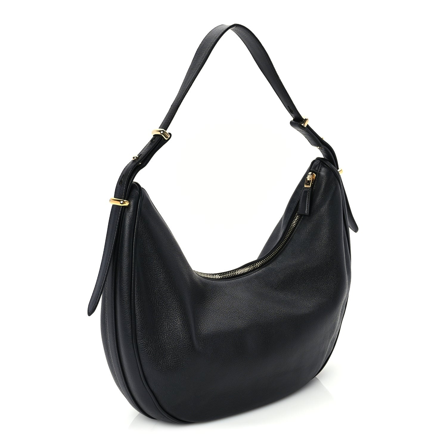 Prada Soft Calfskin Arque Shoulder Bag  Black 2 of 8