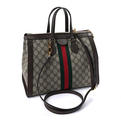 Gucci GG Supreme Monogram Web Medium Ophidia Tote Bag  Brown 2 of 8