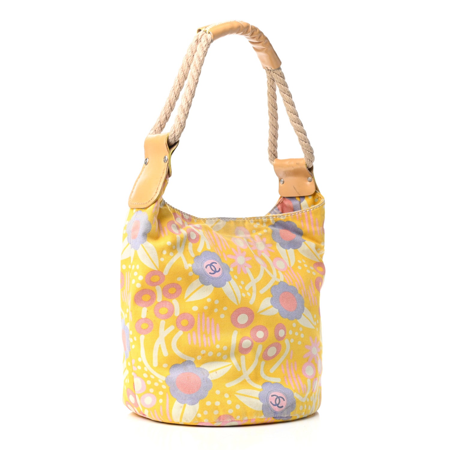Chanel Canvas Printed Bucket Bag Multicolor 3 of 9