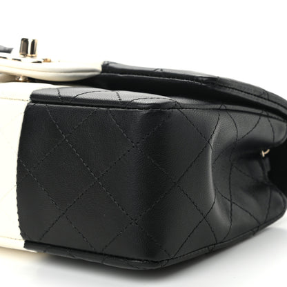 Chanel Lambskin Quilted Mini Rectangular Flap Black White 9 of 11