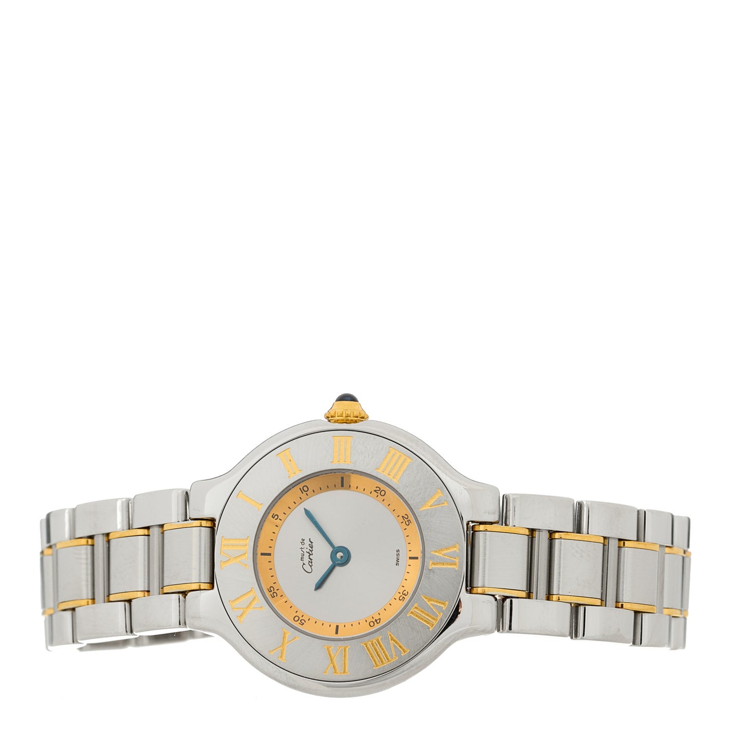 Stainless Steel 18K Yellow Gold 28mm Must de 21 Quartz Watch