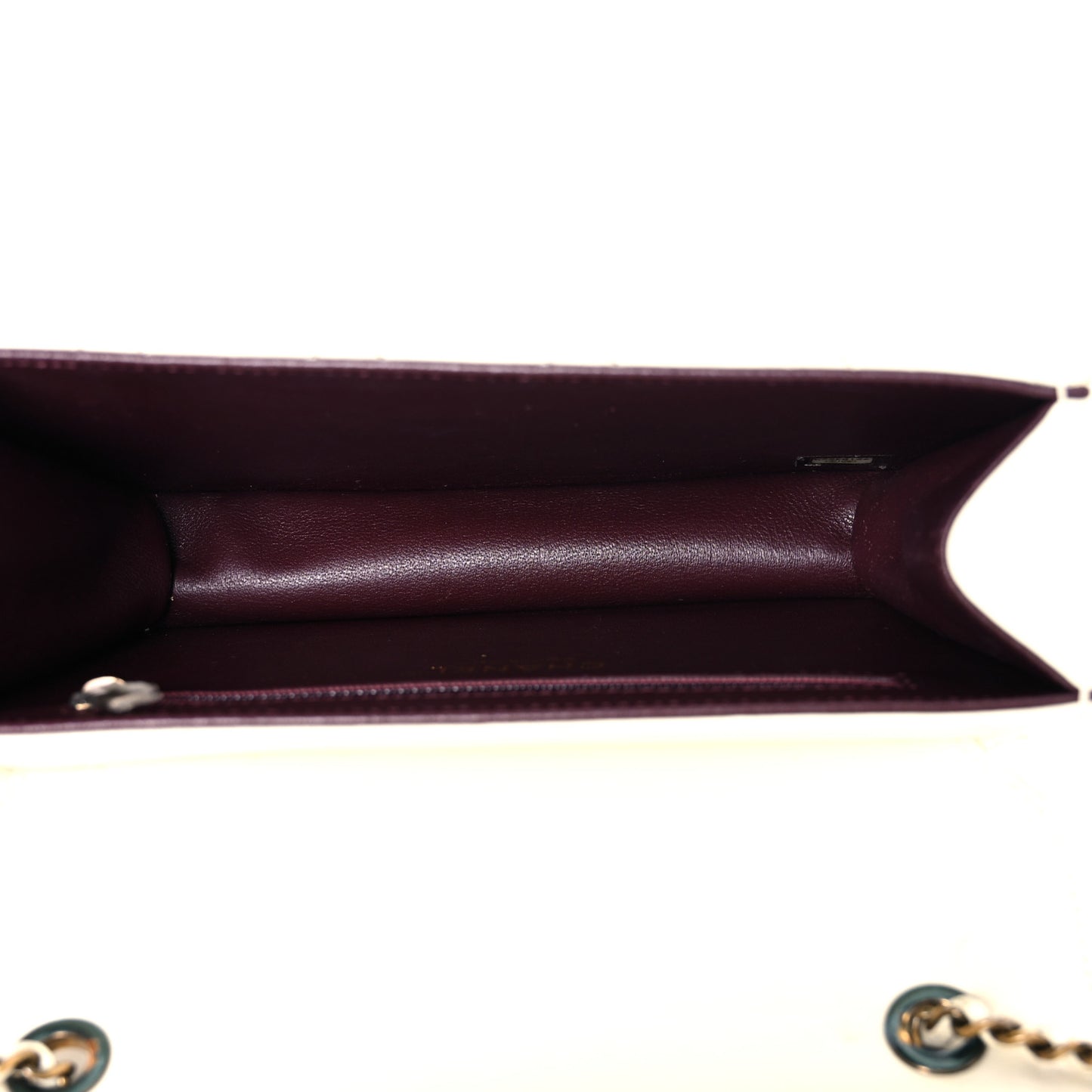 Sheepskin Quilted Mini Beauty Lock Flap White