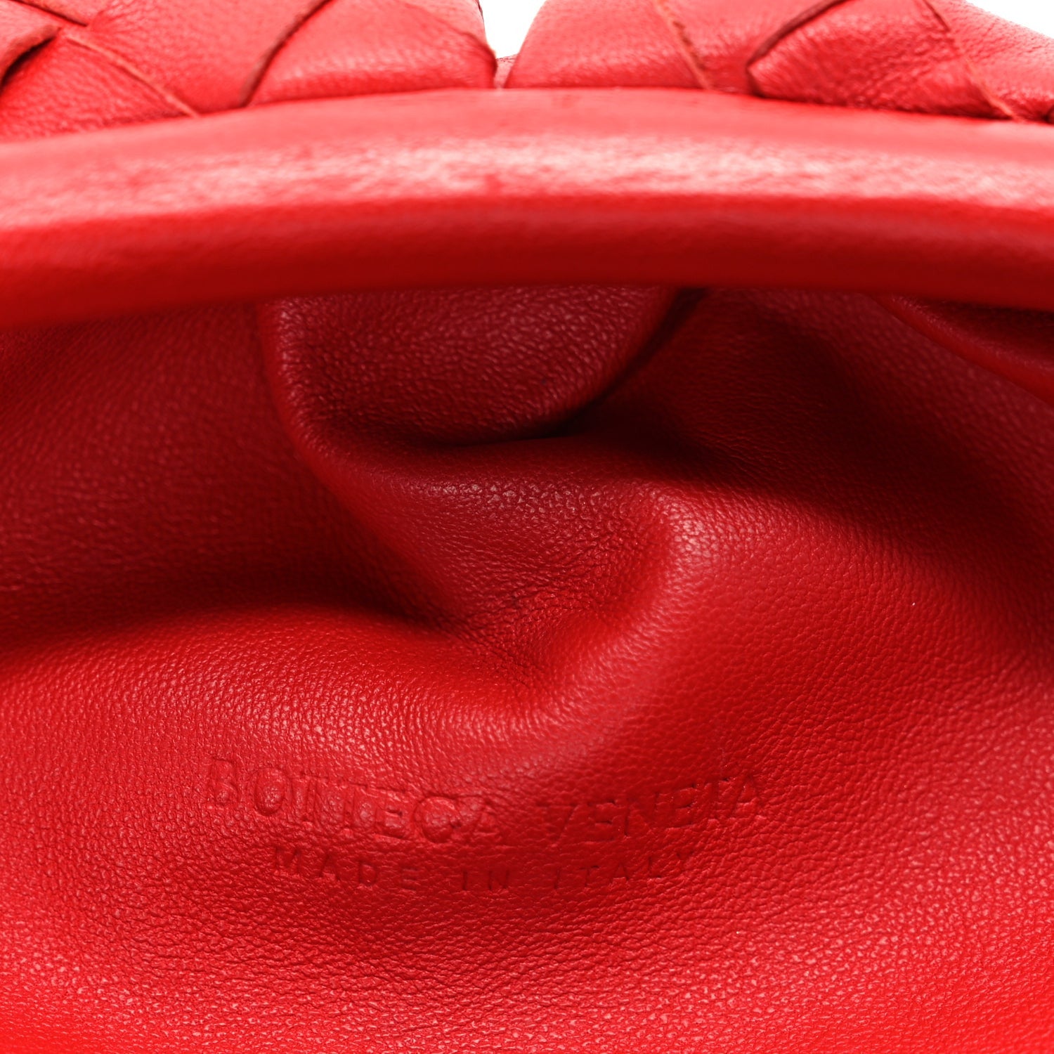 Bottega Veneta Nappa Maxi Intrecciato The Pouch Oversized Clutch Bright Red 9 of 9